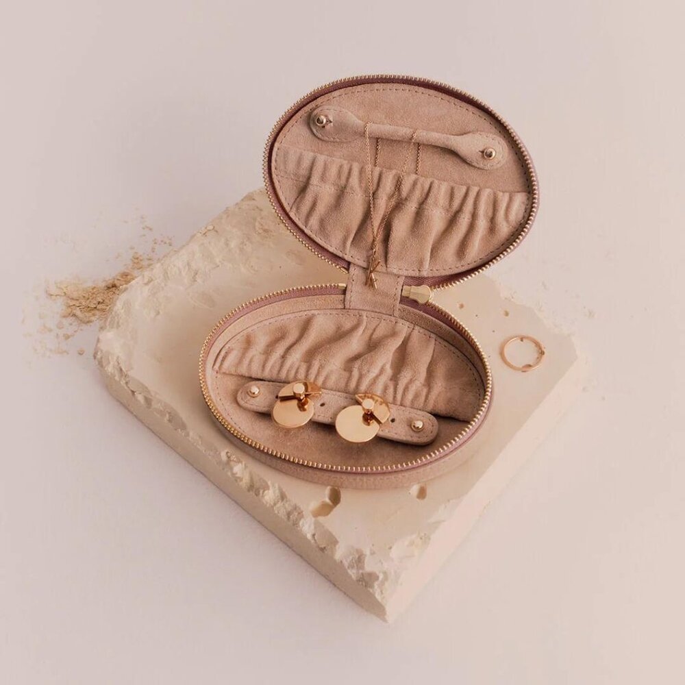 NWOT - Cuyana Travel Jewelry Case, Soft Rose